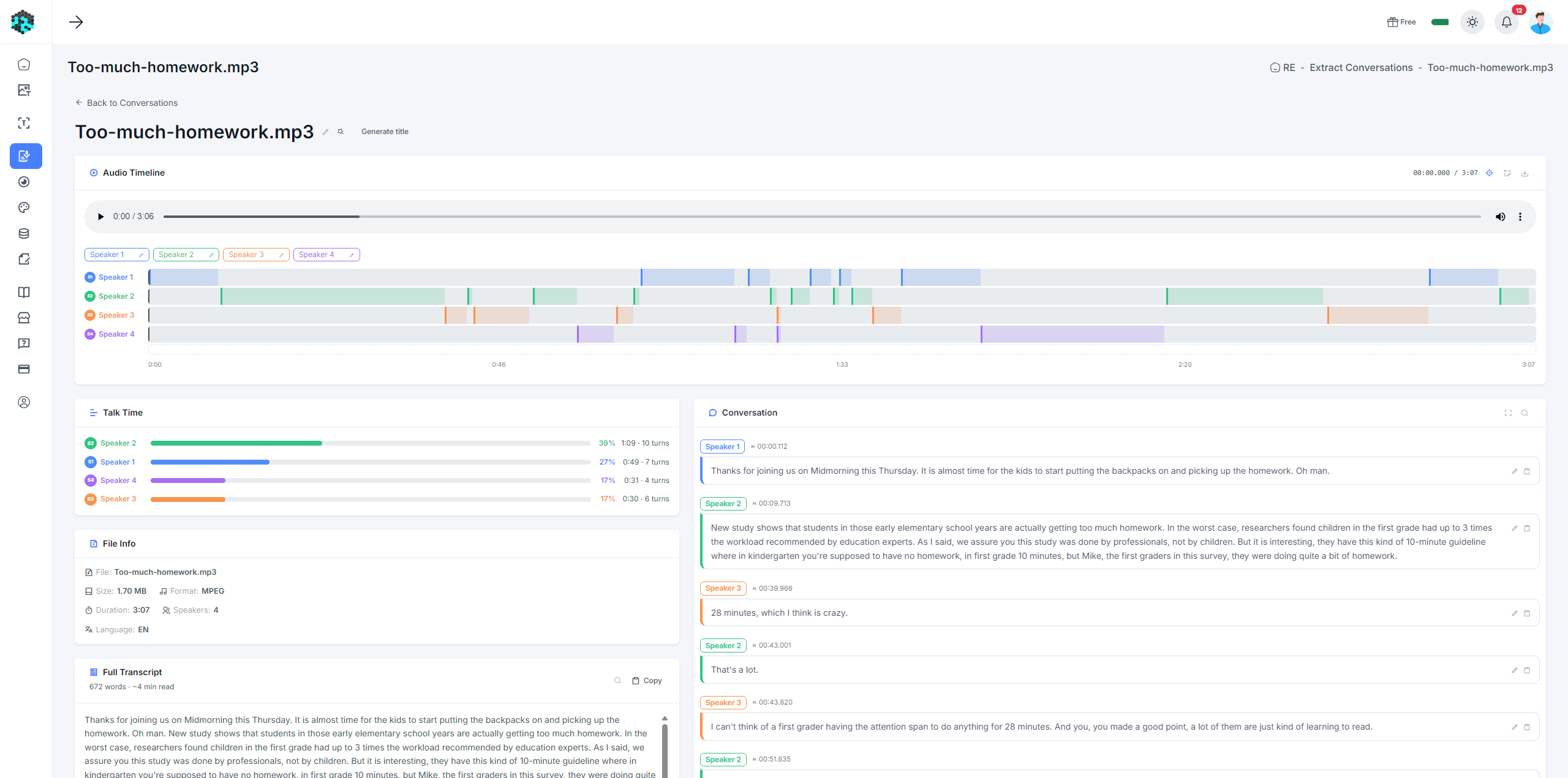 Extract Conversation - overview